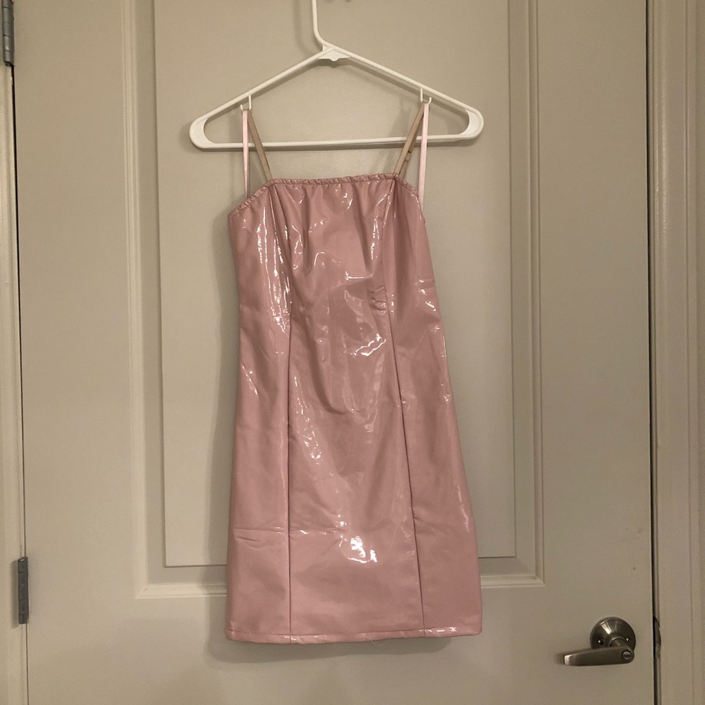 Pink latex dress